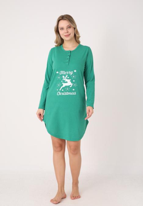 Camasa de noapte Craciun,Imprimeu Ren,En-gros